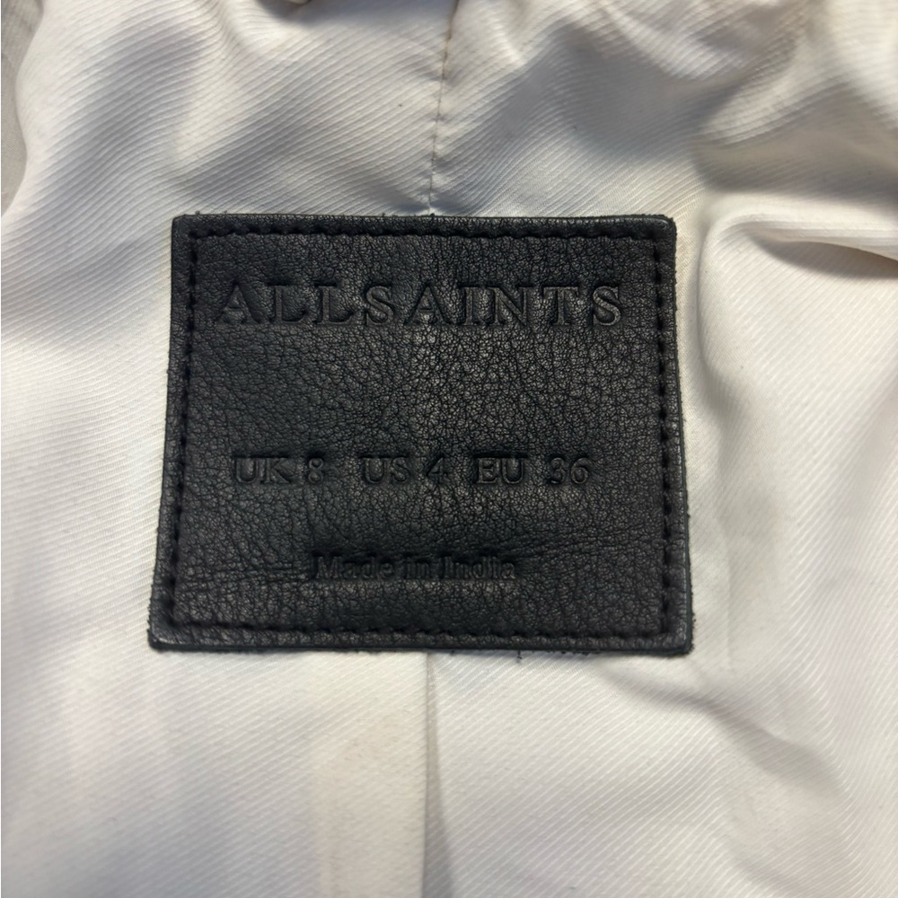 All Saints Off-White Leather Jacket - Picture 2 of 4